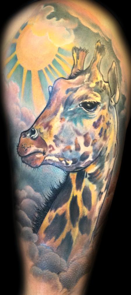 Mathew Clarke - Giraffe tattoo
